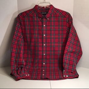 NWOT Ladies Red Plaid Button Down from Lands End